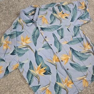 Vintage Tommy Bahama Relax Shirt Mens 3XL 100% Silk Hawaiian Beach Floral Button